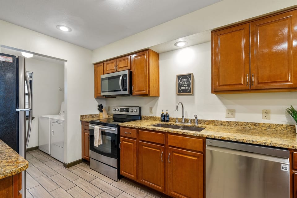 Modern appliances and ample counter space make meal prep a breeze