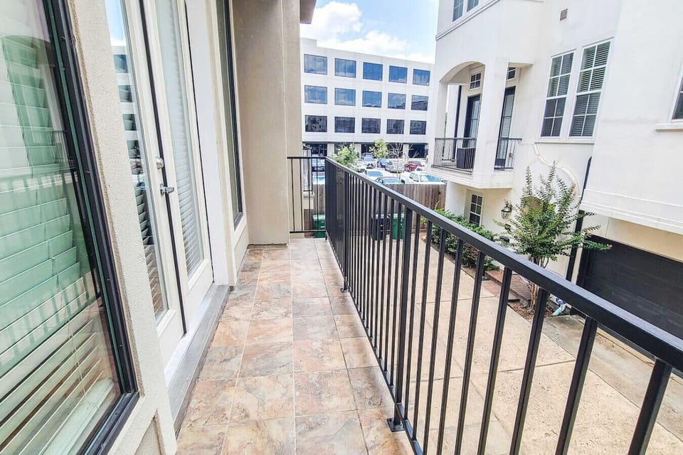 Spacious private balcony just steps away from the living room!