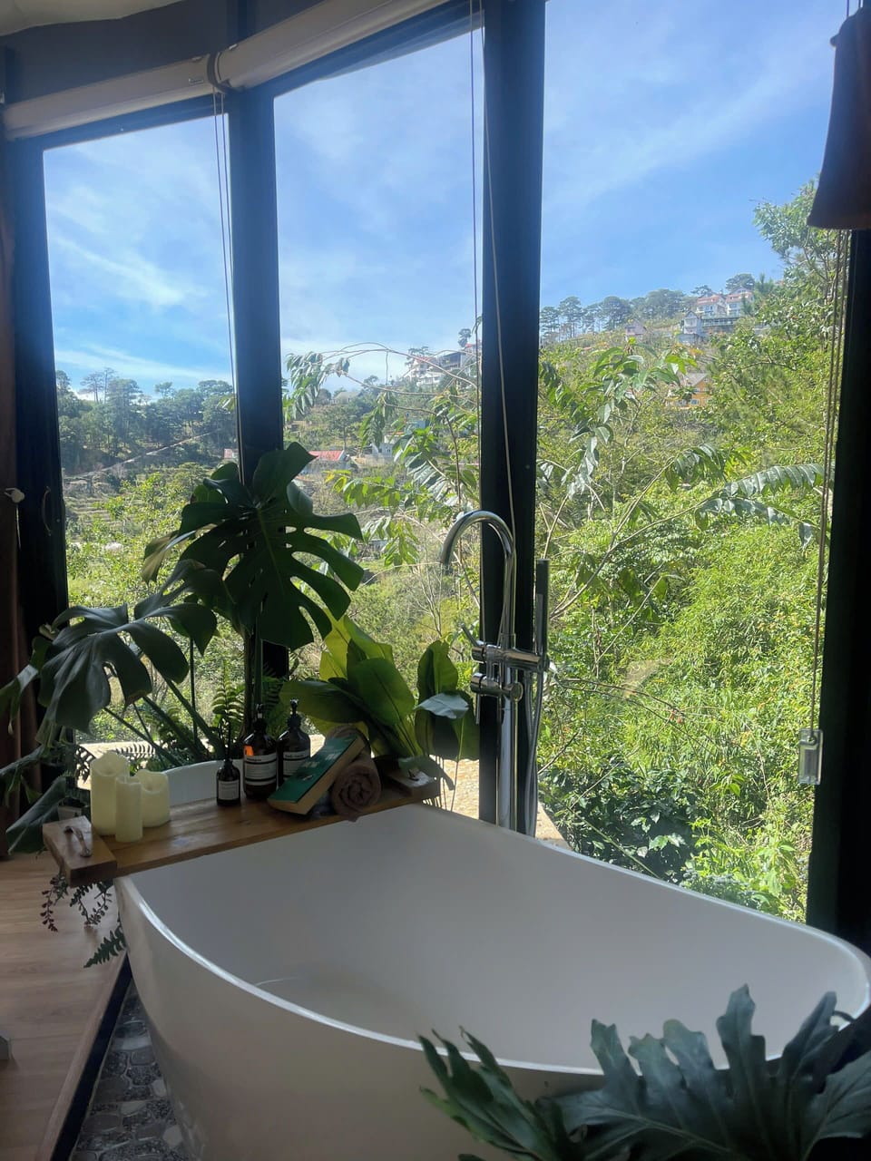 Luxury House, Kitchenette, Mountain View | Bathroom | Hair dryer, bathrobes, slippers, towels