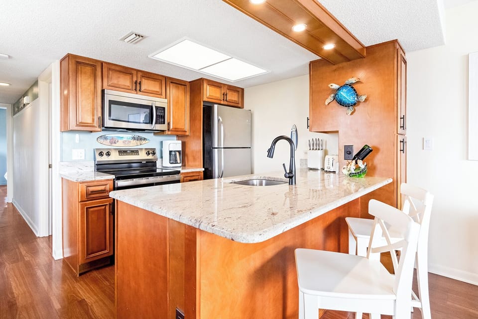 Spacious kitchen area to cook your home cooked meals.