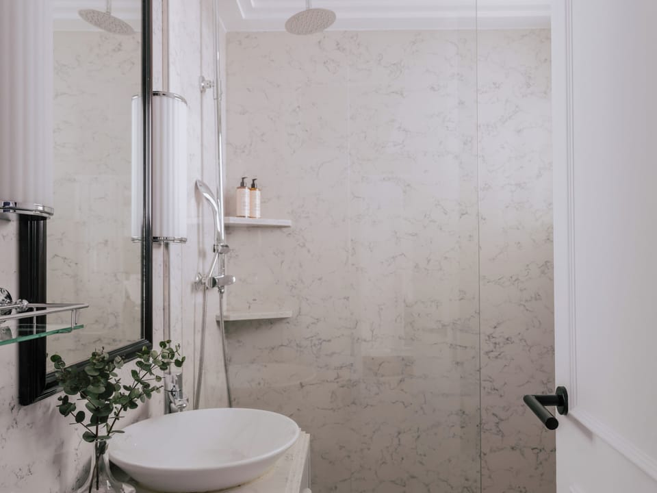 Deluxe Room (Extra) | Bathroom | Shower, towels, soap, shampoo