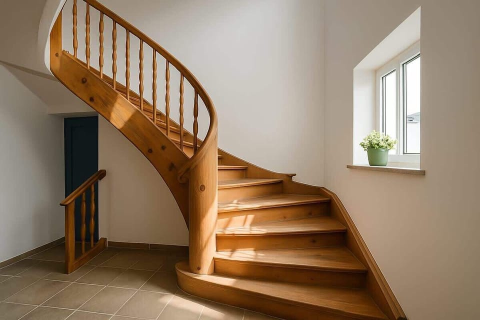 Treppenhaus, Wohnung ist im 1. OG links