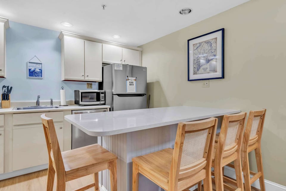 Counter seating at the full kitchen