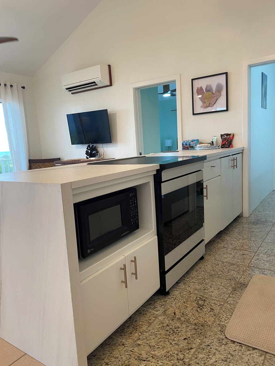 Microwave and oven with a view of the ocean!