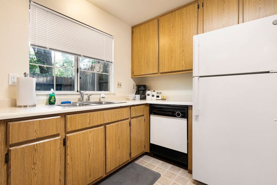 Bright kitchen with window and plenty of counter space