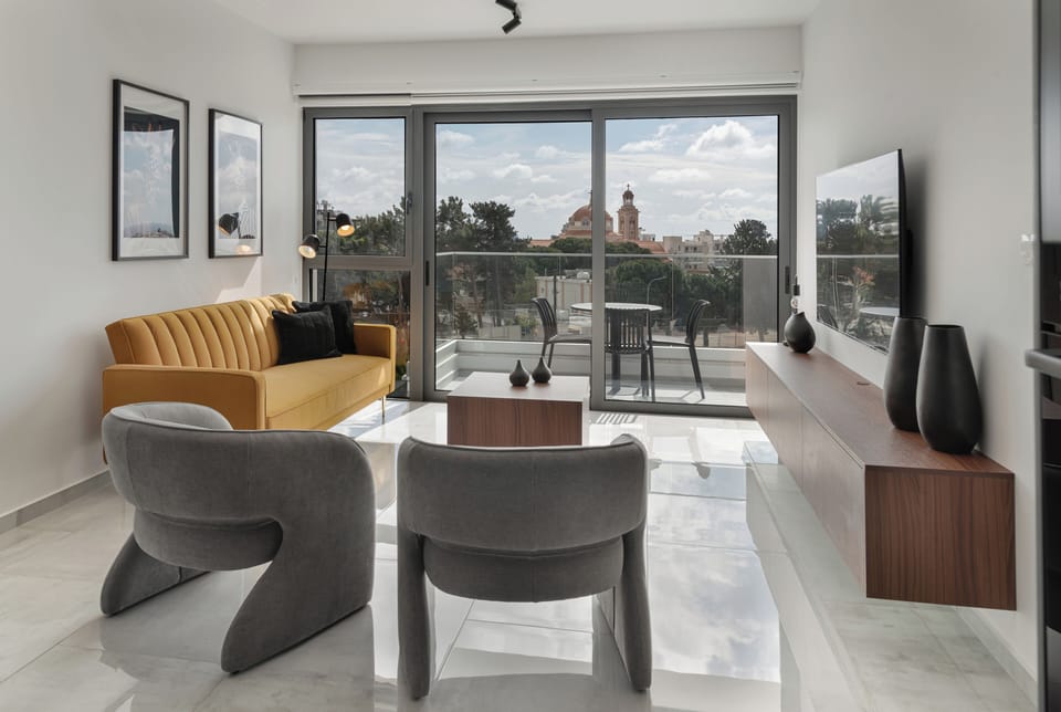 Luxury Apartment, Sea View | 2 bedrooms, in-room safe, blackout drapes, iron/ironing board
