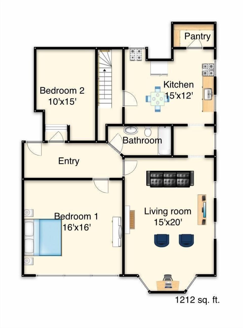 Floorplan with Spacious Rooms