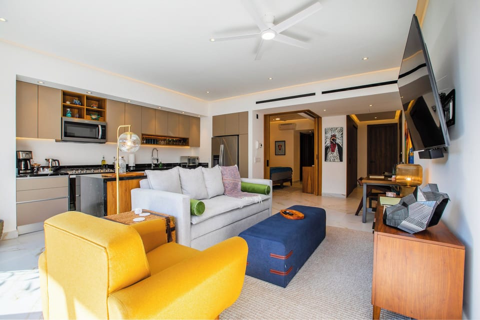 Spacious living room - Comfortable sofa bed and smart TV