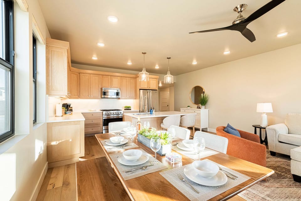 Dining area and kitchen