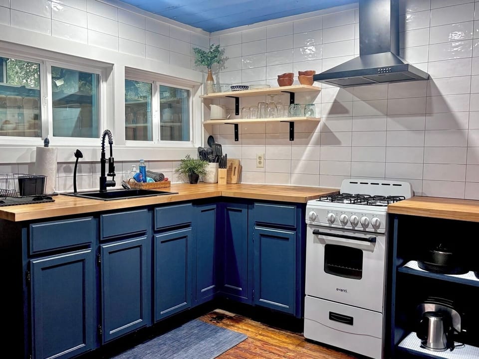 Gas Stove and Cooking supplies for most all that you would need.