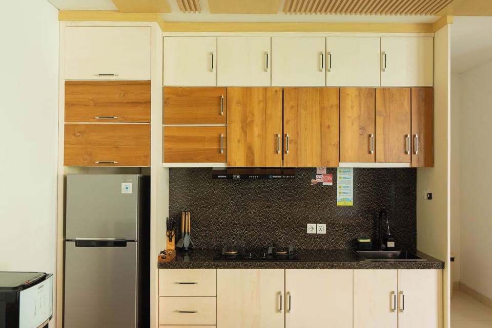 Luxury Villa, 2 Bedrooms, Balcony, Pool View | Private kitchen | Fridge, stovetop, highchair