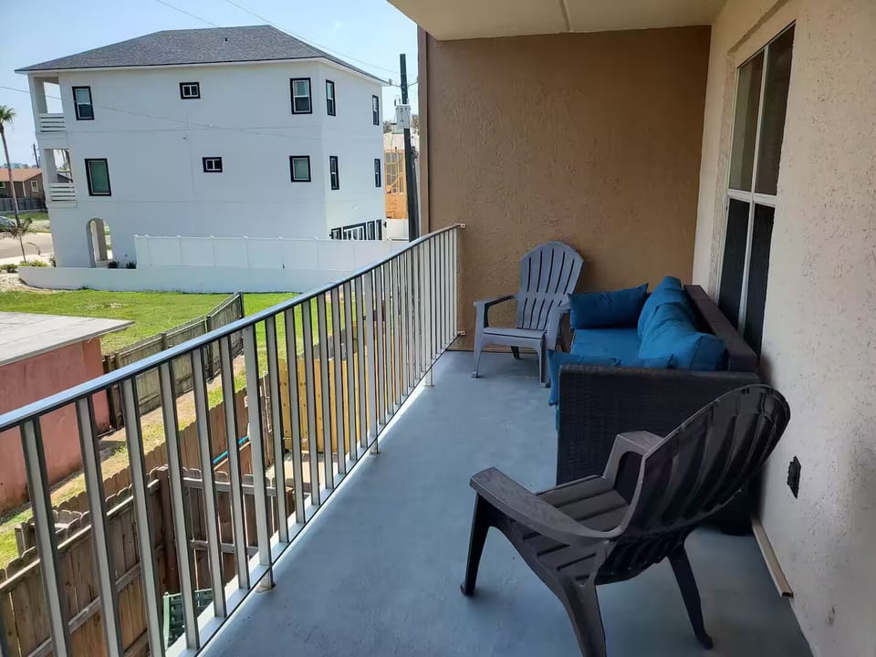 Balcony is right through the Primary bedroom sliding glass doors.