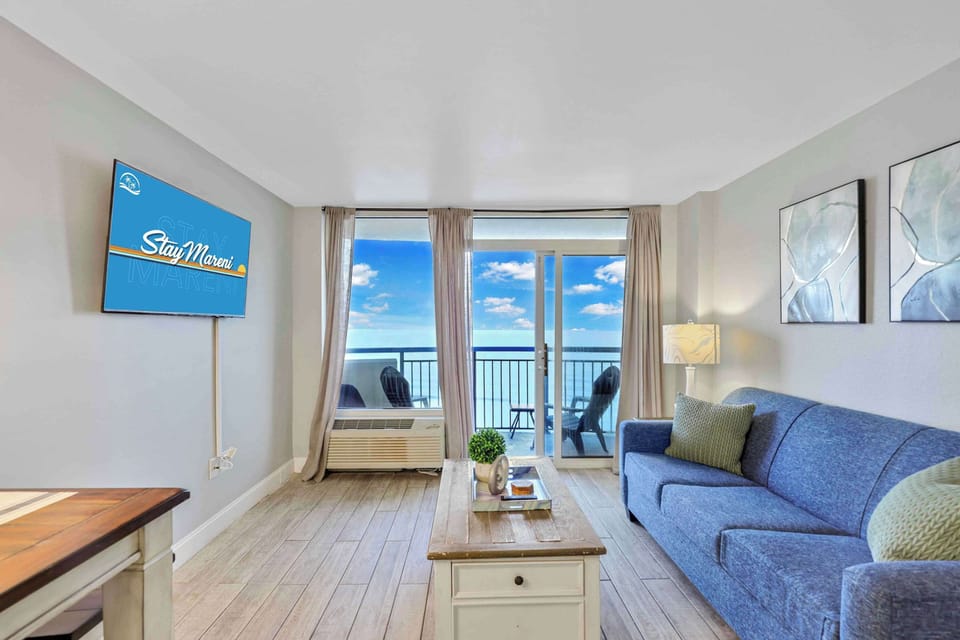 Wake up to stunning ocean views in this bright and cozy beachfront retreat! Featuring a comfy sofa, smart TV, and private balcony, this Myrtle Beach stay is your perfect home base for relaxation and seaside adventure