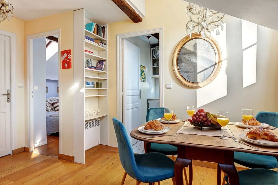 The open-plan living and dining area