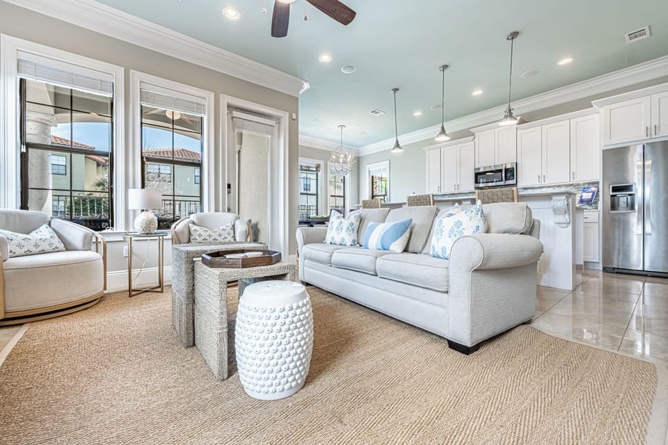 Open Concept Living, Kitchen & Dining Areas