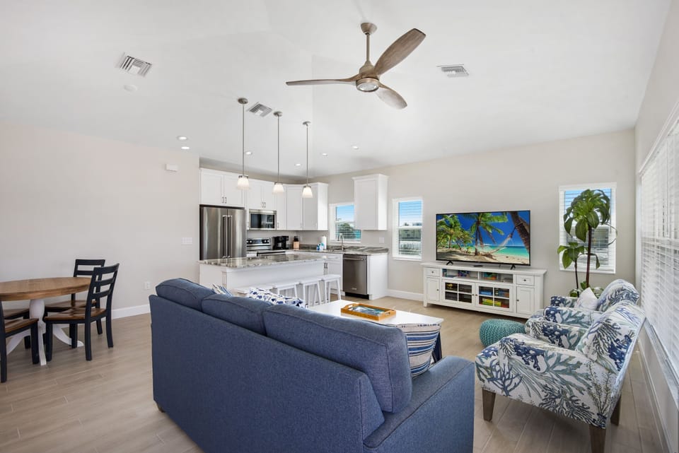 View of the Kitchen, Livingroom, Dining Table