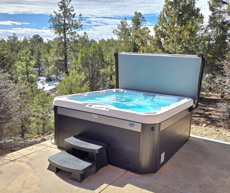 Enjoy the spectacular views from your private hot tub.