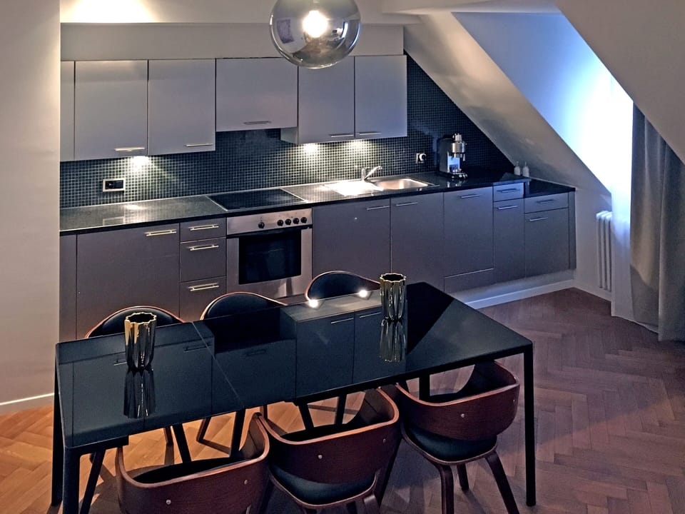 Deluxe Apartment, 2 Bedrooms, Balcony | Private kitchen | Fridge, microwave, stovetop, coffee/tea maker