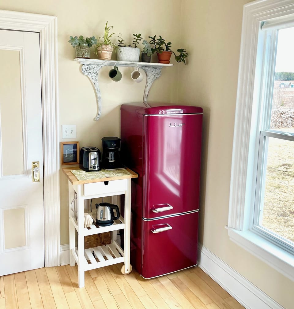 Part of the kitchenette.