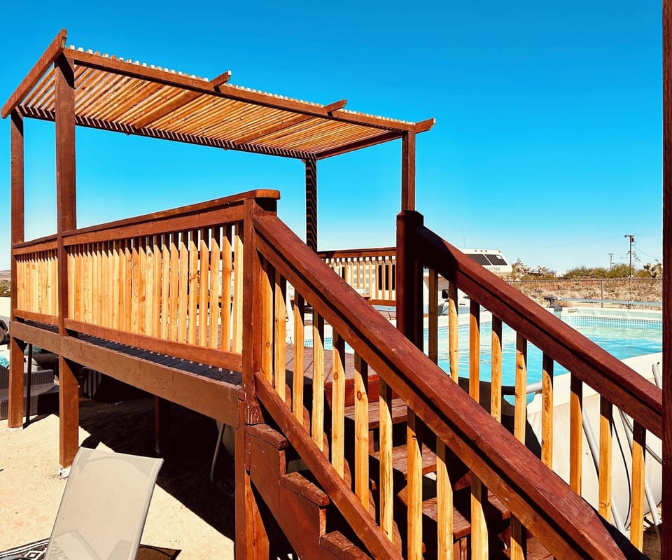 Saltwater pool with deck (open year round)