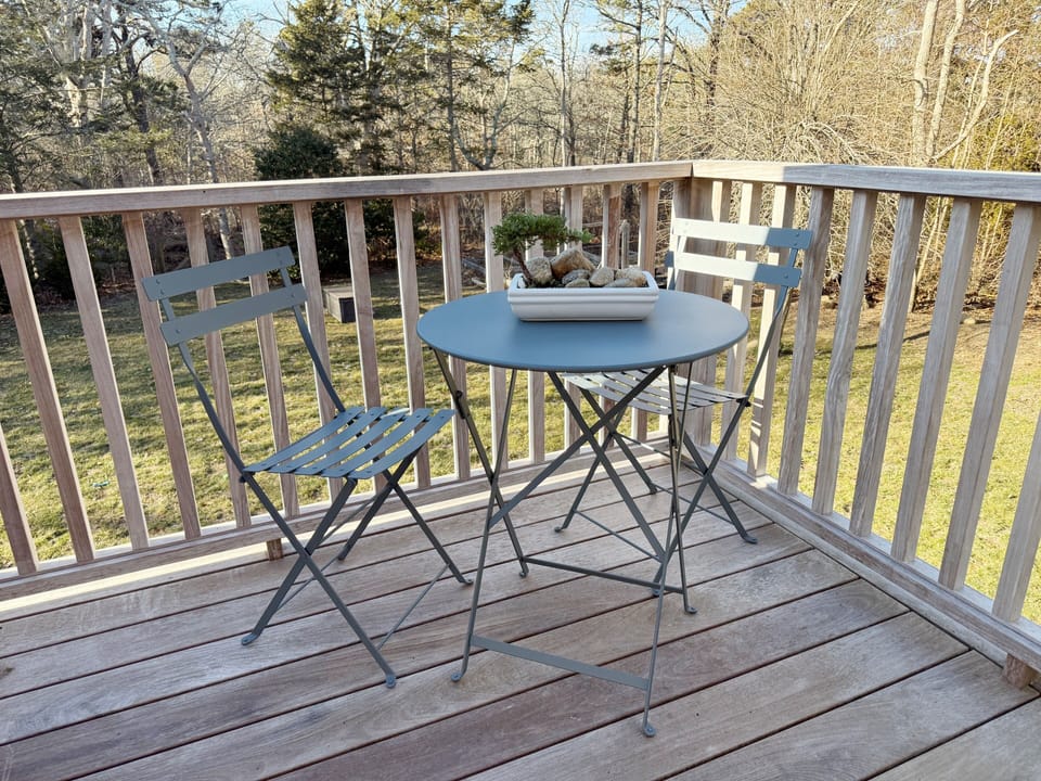 bistro set outside bedroom #1