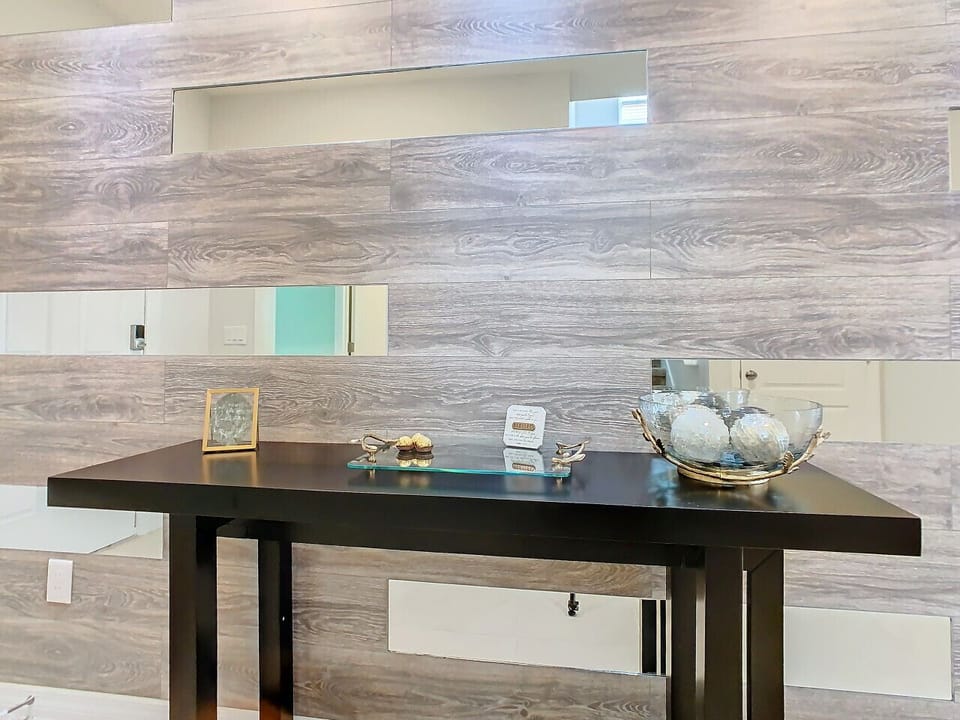 Spacious hallway with thoughtful touches.