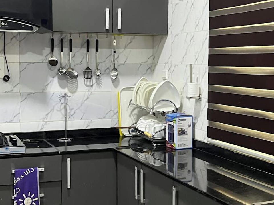 Economy Apartment, Balcony, City View | Private kitchen | Fridge, microwave, oven, stovetop