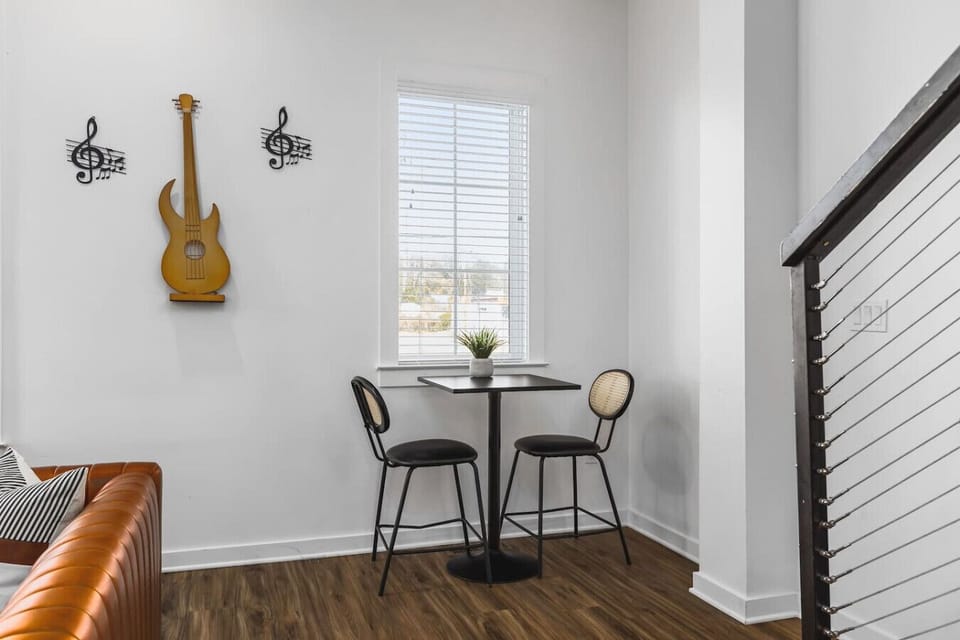 Unit #1: Bonus seating at the high-top table off of the living room.