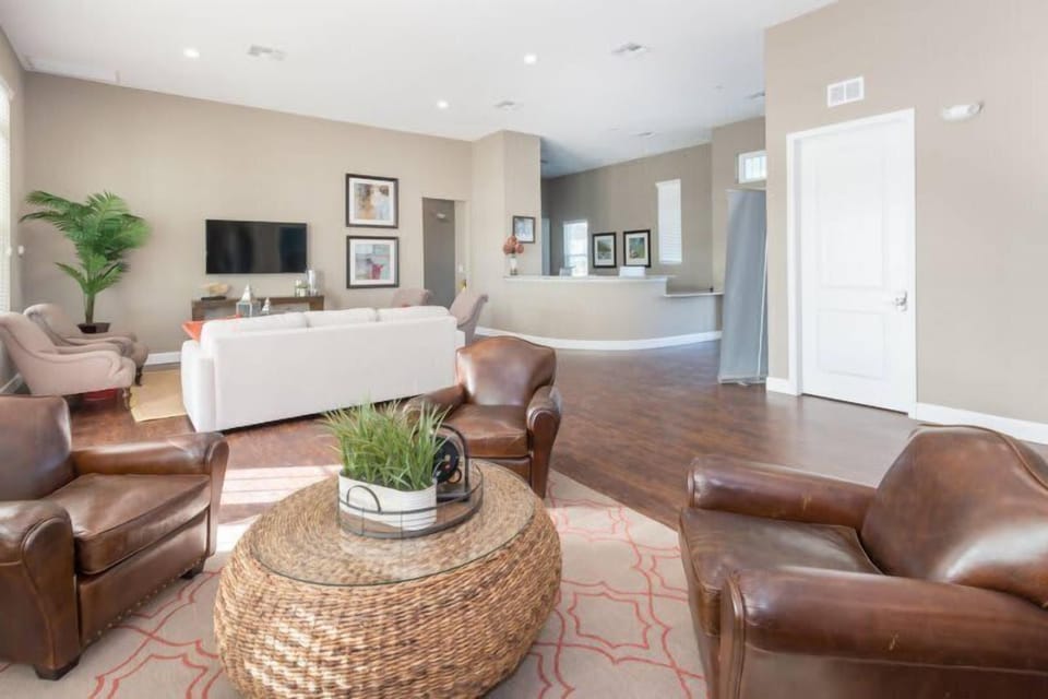 Hang out at the air-conditioned clubhouse with a TV and comfortable seating.