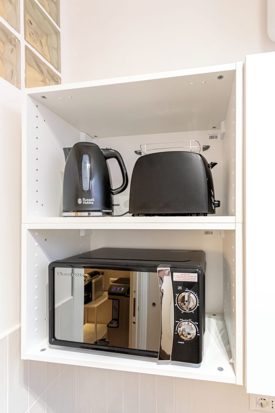 Mini-fridge, microwave, stovetop, toaster