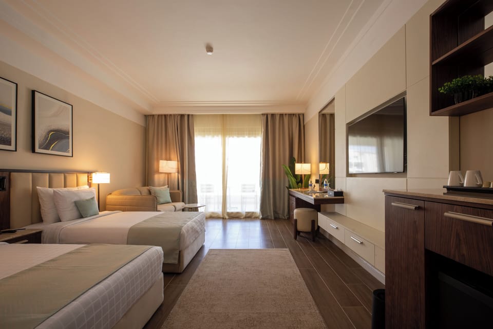 In-room safe, desk, laptop workspace, blackout drapes