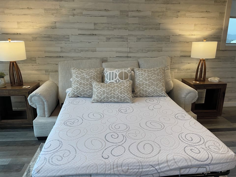 Queen sofa sleeper with memory foam mattress
