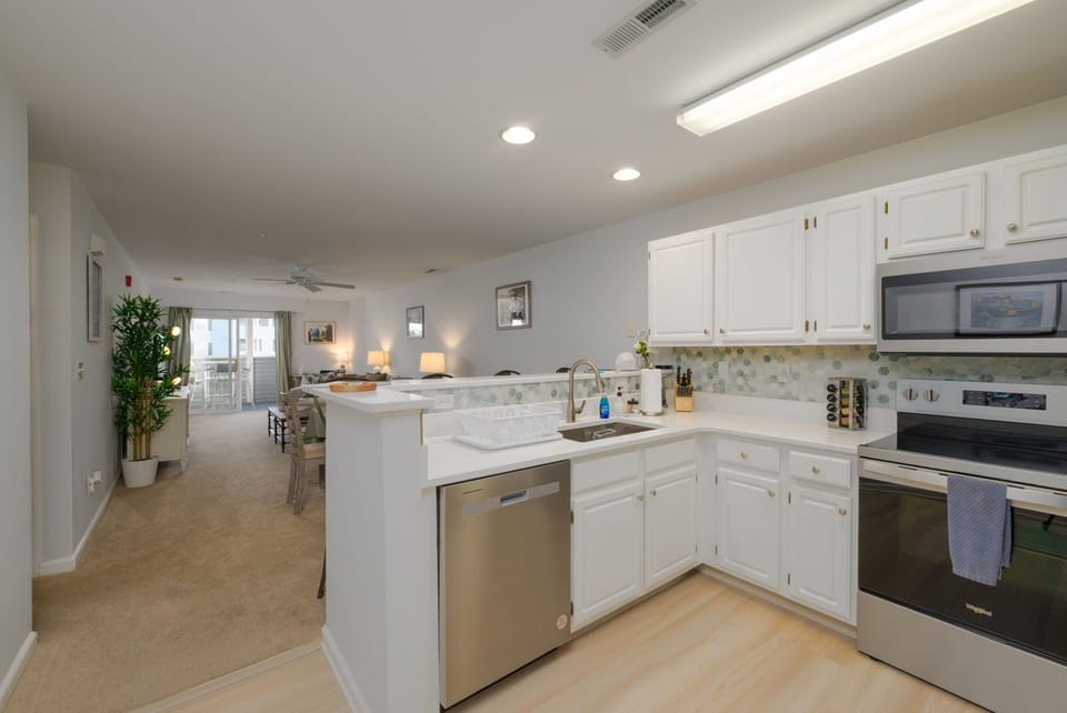Fully equipped kitchen with modern appliances and plenty of counter space