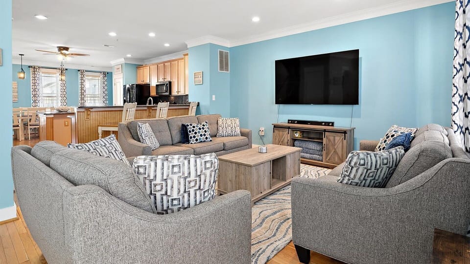 Living room and kitchen