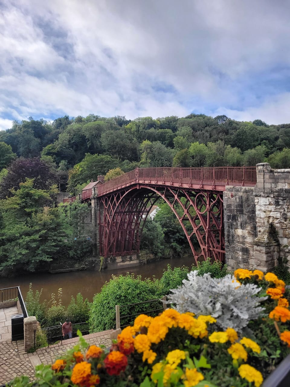 nearby first ever built bridge made of iron 