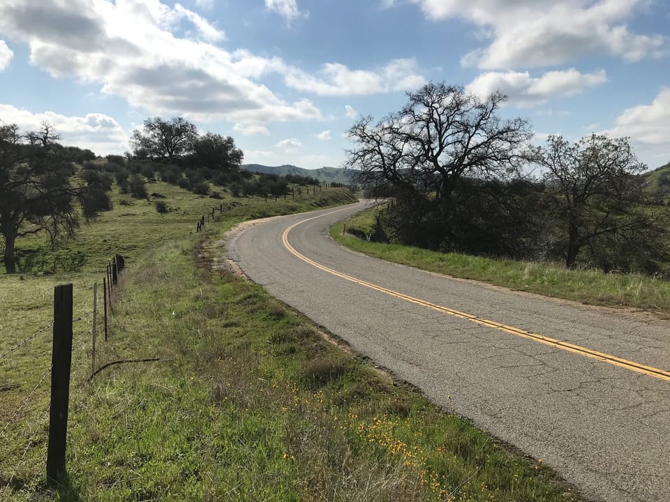 The drive to the cabin in the Spring 
