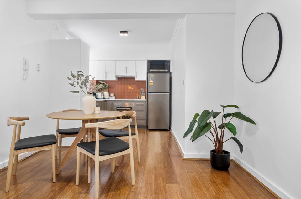 Dining + kitchen area