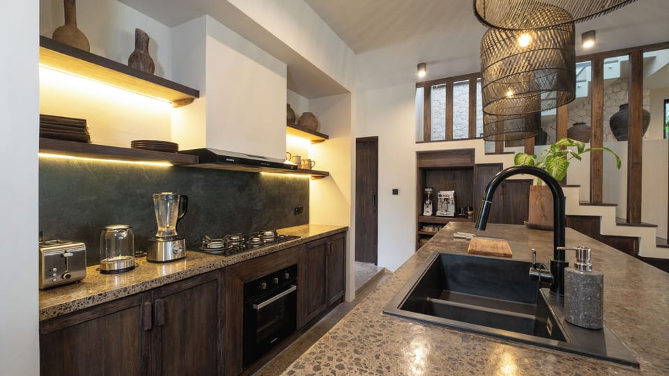 Villa, Pool View | Private kitchen | Microwave, oven, stovetop, electric kettle