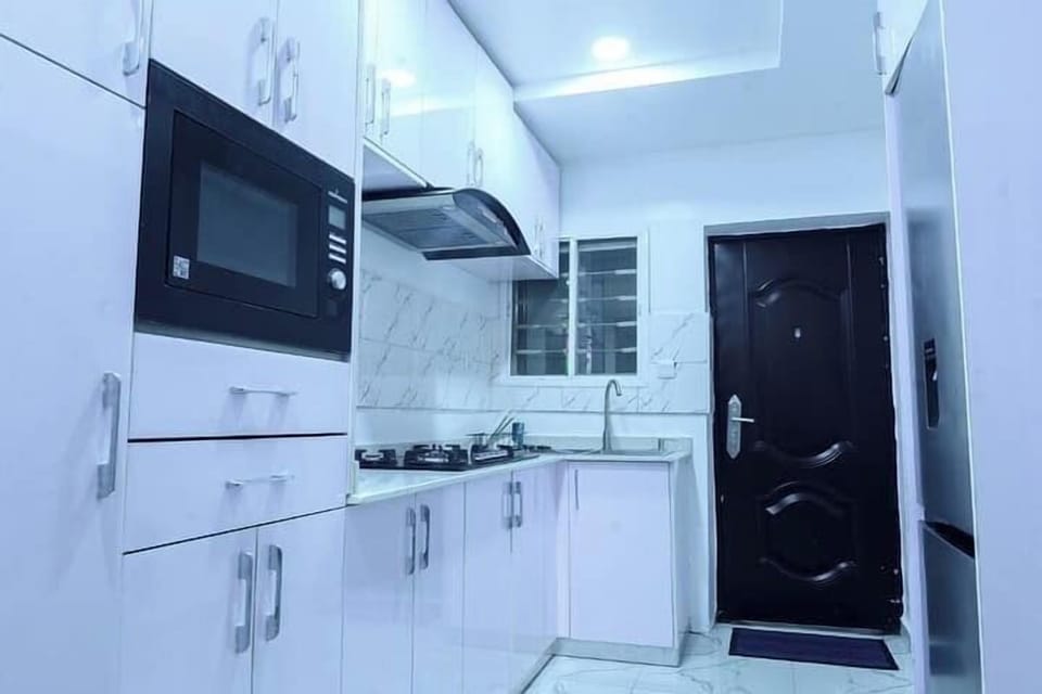 Luxury Apartment, Balcony, City View | Private kitchen | Fridge, microwave, oven, stovetop