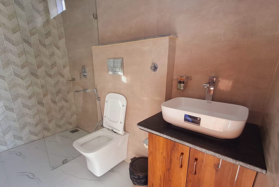 Bathroom | Shower, slippers, towels, soap