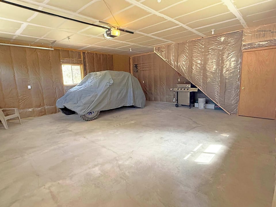 One stall is available in this double car garage 
