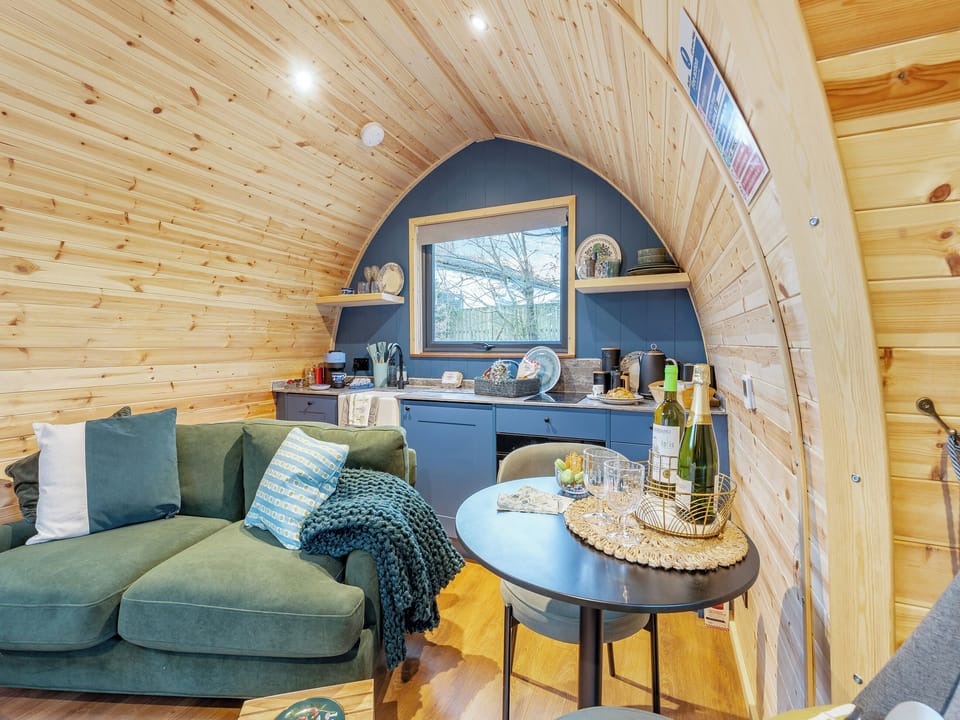 Open plan living space | Woodland Pod, 