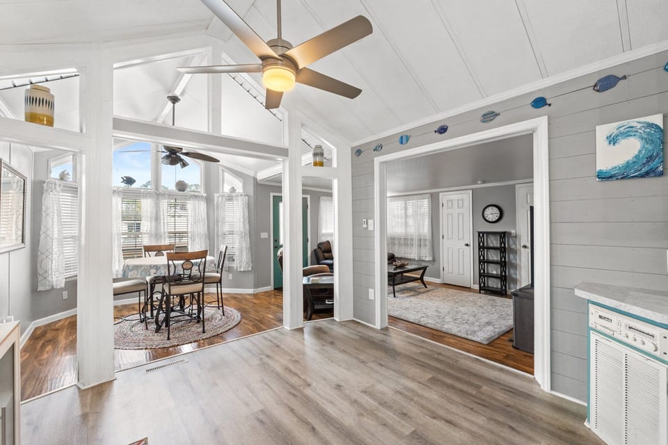 Dining and living area from the kitchen