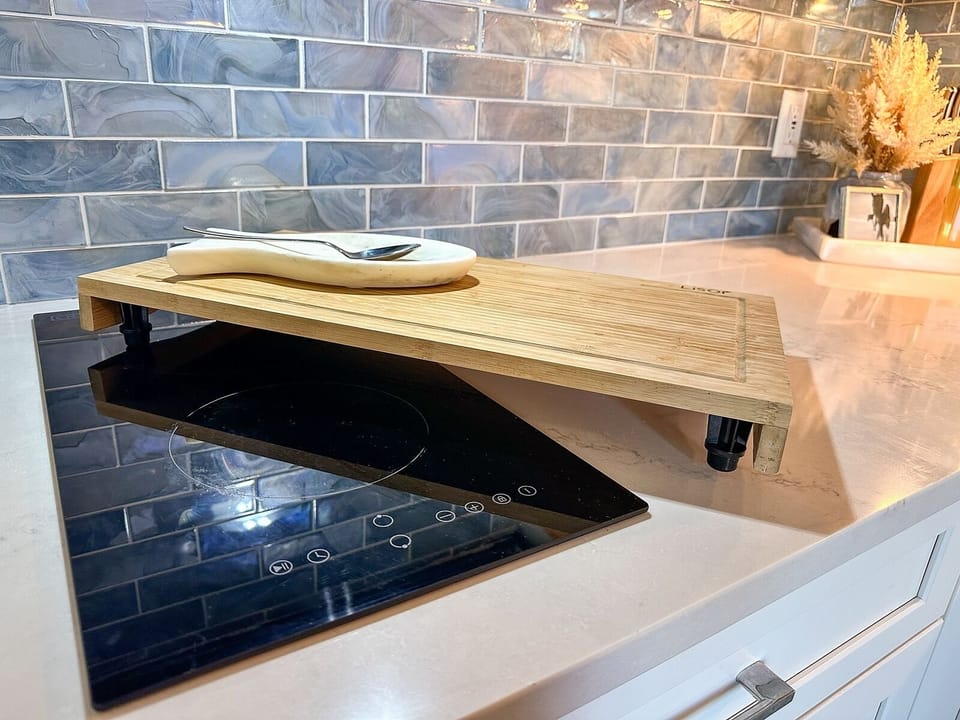Convenient 2-burner induction cooktop for easy meal preparation.
