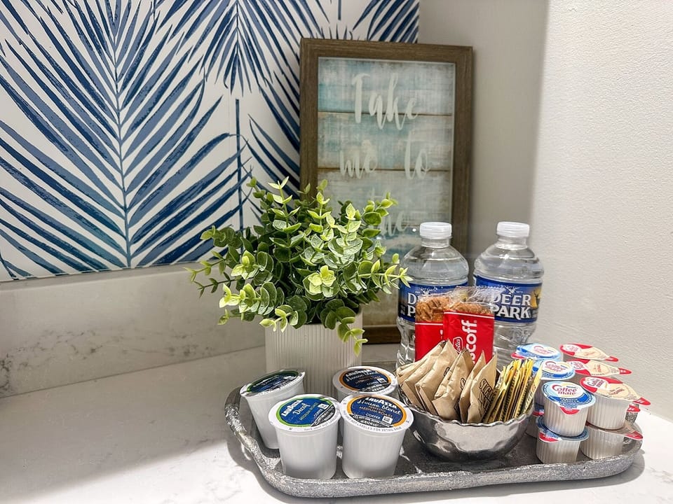 Enjoy a welcoming coffee bar stocked with essentials to get your stay started.