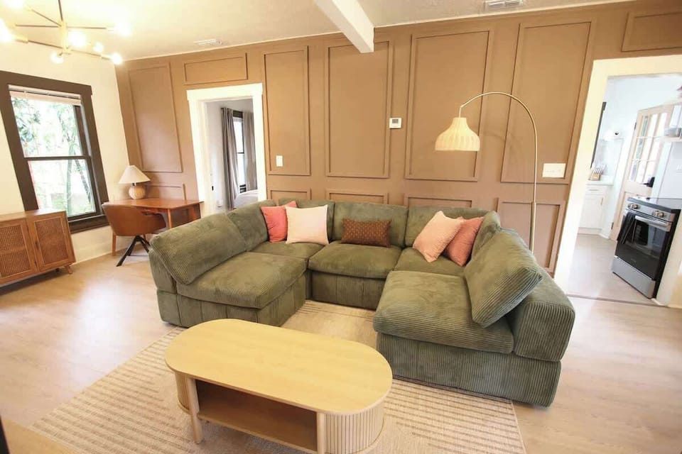 Sit back and relax in our comfortable living room! Our plush sectional couch easily sits 6 people and is so soft...you might even fall asleep on it! 