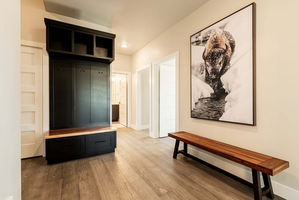 Custom built-in bench and cubbies