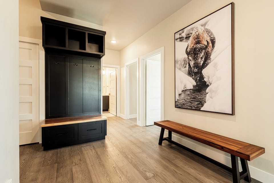 Custom built-in bench and cubbies