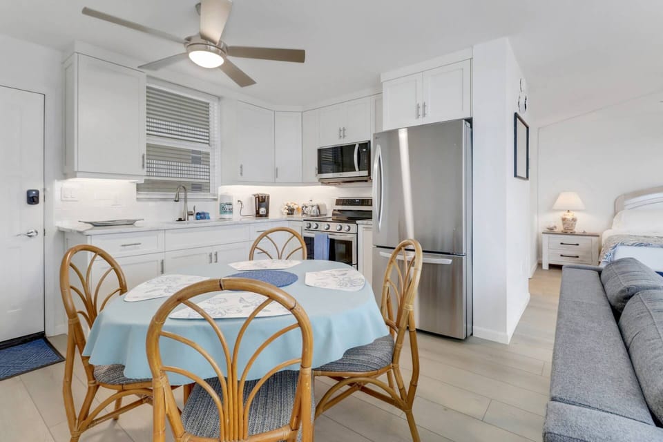 A dining table with seating for 4 is great for eating in - or a friendly game night.