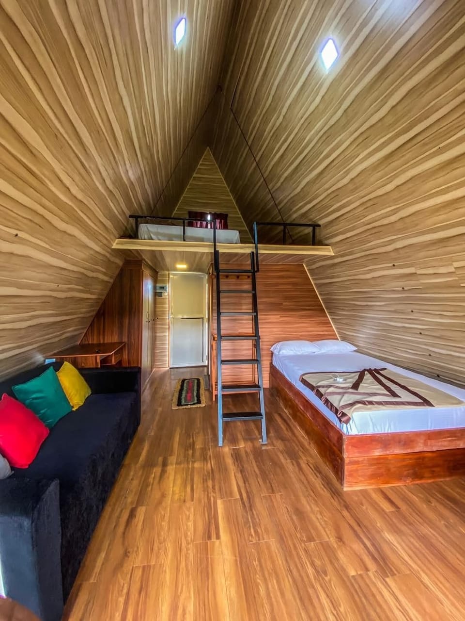 Triple Room, Patio, Mountain View | Desk, laptop workspace, iron/ironing board